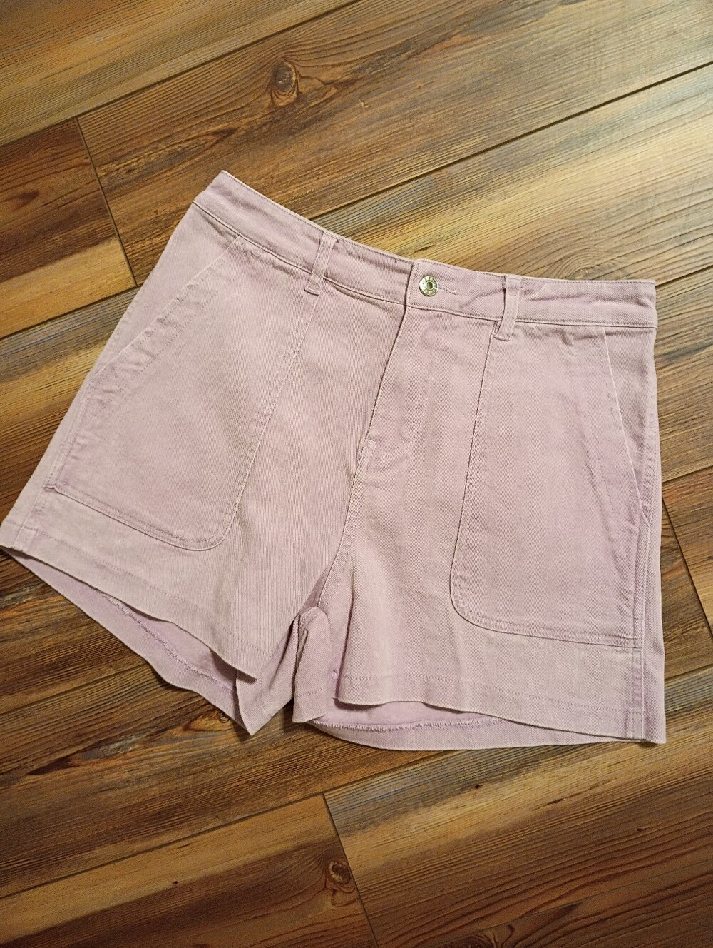 entro Pastel Mauve High-Waist Utility Shorts